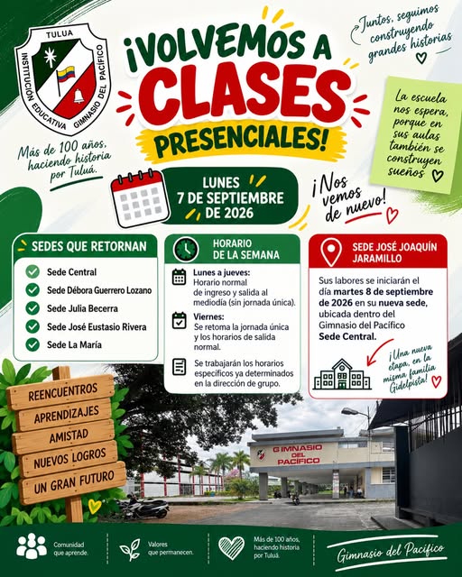 Regreso a clases presenciales en las seis sedes